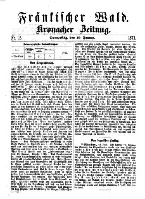 Fränkischer Wald Donnerstag 19. Januar 1871