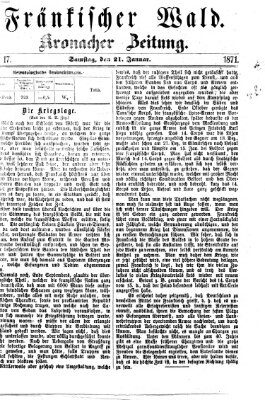 Fränkischer Wald Samstag 21. Januar 1871