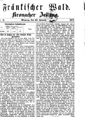 Fränkischer Wald Montag 23. Januar 1871
