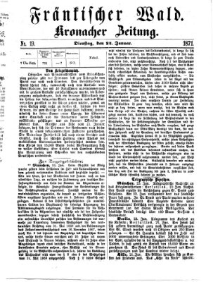 Fränkischer Wald Dienstag 24. Januar 1871