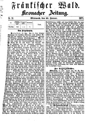 Fränkischer Wald Mittwoch 25. Januar 1871