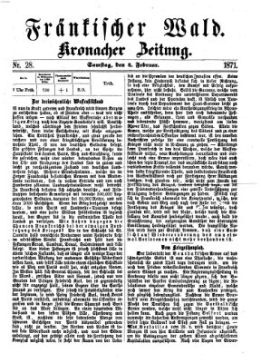 Fränkischer Wald Samstag 4. Februar 1871