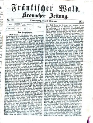 Fränkischer Wald Donnerstag 9. Februar 1871