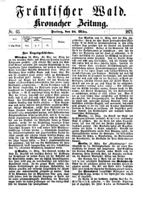 Fränkischer Wald Freitag 24. März 1871