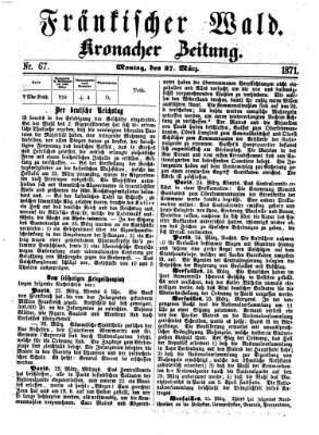 Fränkischer Wald Montag 27. März 1871