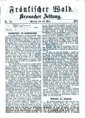 Fränkischer Wald Freitag 12. Mai 1871