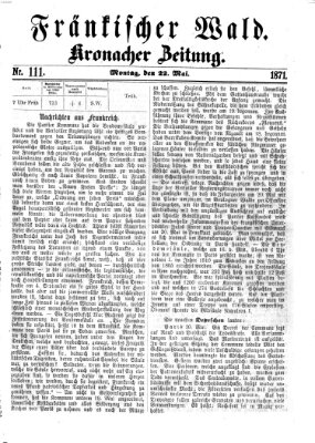 Fränkischer Wald Montag 22. Mai 1871