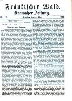 Fränkischer Wald Dienstag 30. Mai 1871