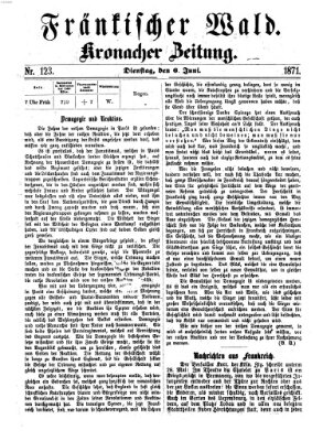 Fränkischer Wald Dienstag 6. Juni 1871