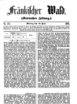 Fränkischer Wald Montag 19. Juni 1871