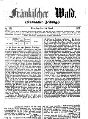 Fränkischer Wald Dienstag 20. Juni 1871