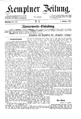 Kemptner Zeitung Sonntag 1. Januar 1871