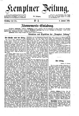 Kemptner Zeitung Dienstag 3. Januar 1871