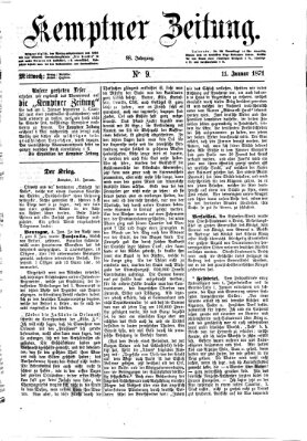 Kemptner Zeitung Mittwoch 11. Januar 1871