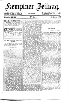 Kemptner Zeitung Donnerstag 12. Januar 1871