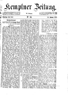 Kemptner Zeitung Sonntag 15. Januar 1871