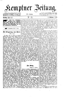 Kemptner Zeitung Freitag 3. Februar 1871