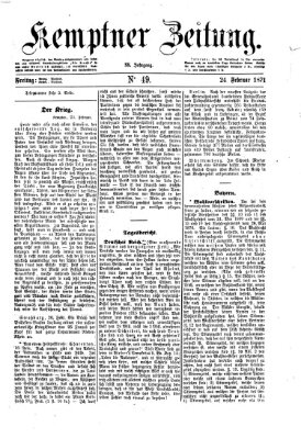 Kemptner Zeitung Freitag 24. Februar 1871