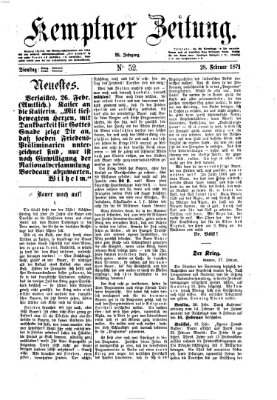 Kemptner Zeitung Dienstag 28. Februar 1871