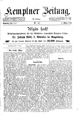 Kemptner Zeitung Sonntag 5. März 1871