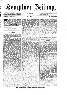 Kemptner Zeitung Sonntag 9. April 1871