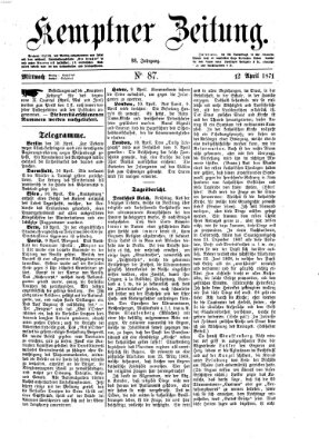 Kemptner Zeitung Mittwoch 12. April 1871