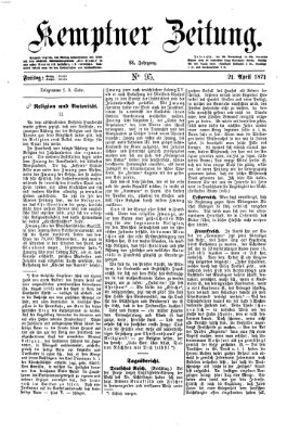 Kemptner Zeitung Freitag 21. April 1871