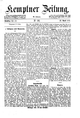 Kemptner Zeitung Samstag 22. April 1871