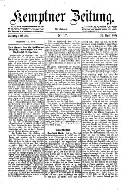 Kemptner Zeitung Sonntag 23. April 1871