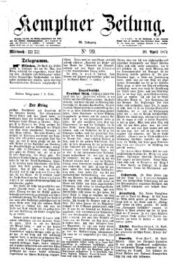 Kemptner Zeitung Mittwoch 26. April 1871