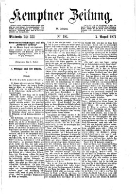 Kemptner Zeitung Mittwoch 2. August 1871