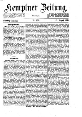 Kemptner Zeitung Samstag 12. August 1871