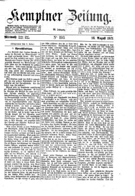 Kemptner Zeitung Mittwoch 16. August 1871