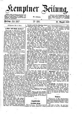 Kemptner Zeitung Freitag 18. August 1871