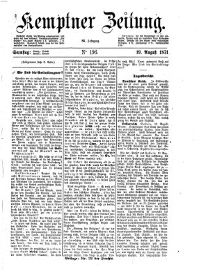 Kemptner Zeitung Samstag 19. August 1871