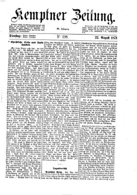 Kemptner Zeitung Dienstag 22. August 1871