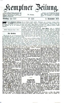 Kemptner Zeitung Dienstag 5. September 1871