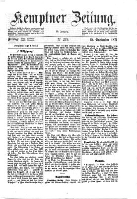 Kemptner Zeitung Freitag 15. September 1871