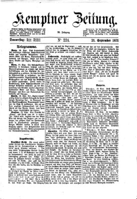 Kemptner Zeitung Donnerstag 21. September 1871