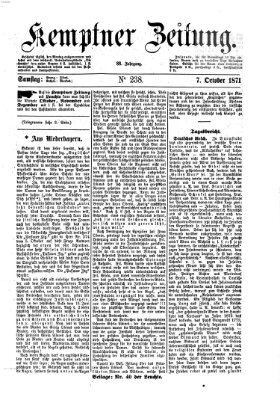 Kemptner Zeitung Samstag 7. Oktober 1871