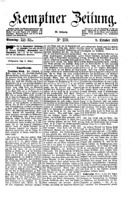 Kemptner Zeitung Sonntag 8. Oktober 1871