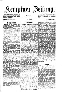 Kemptner Zeitung Samstag 14. Oktober 1871