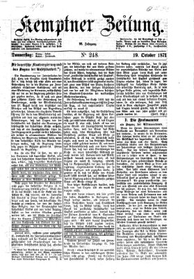 Kemptner Zeitung Donnerstag 19. Oktober 1871