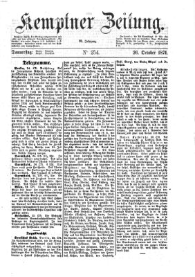 Kemptner Zeitung Donnerstag 26. Oktober 1871