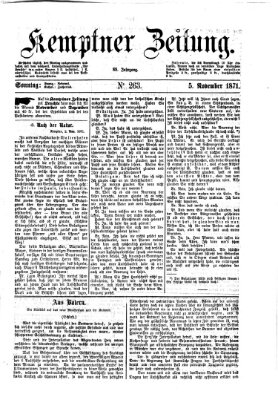 Kemptner Zeitung Sonntag 5. November 1871