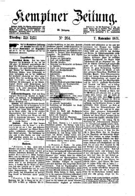 Kemptner Zeitung Dienstag 7. November 1871