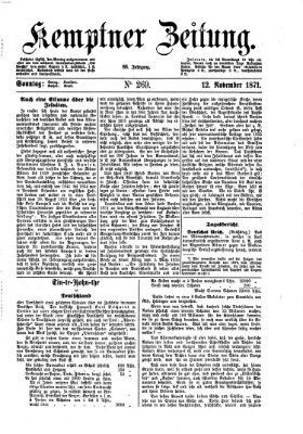 Kemptner Zeitung Sonntag 12. November 1871