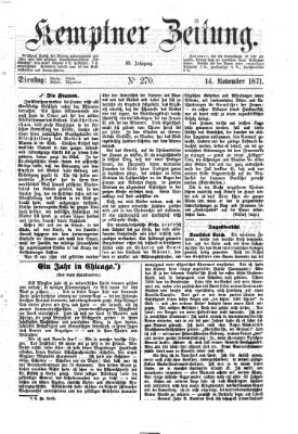 Kemptner Zeitung Dienstag 14. November 1871