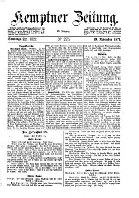 Kemptner Zeitung Sonntag 19. November 1871