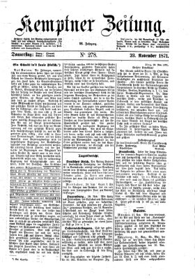 Kemptner Zeitung Donnerstag 23. November 1871